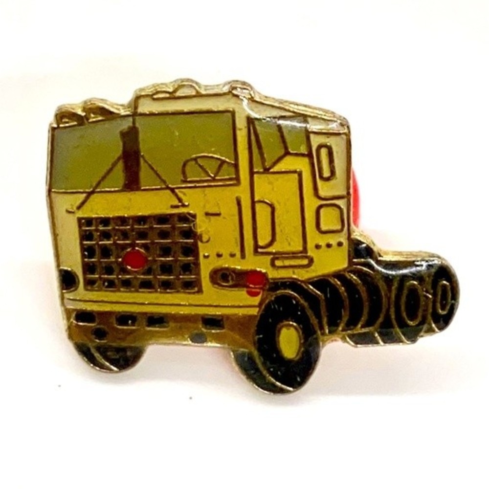 Semi trucker hat pin, jacket pin,‎ lapel pin, lit pin, backpack pin 80's trucker